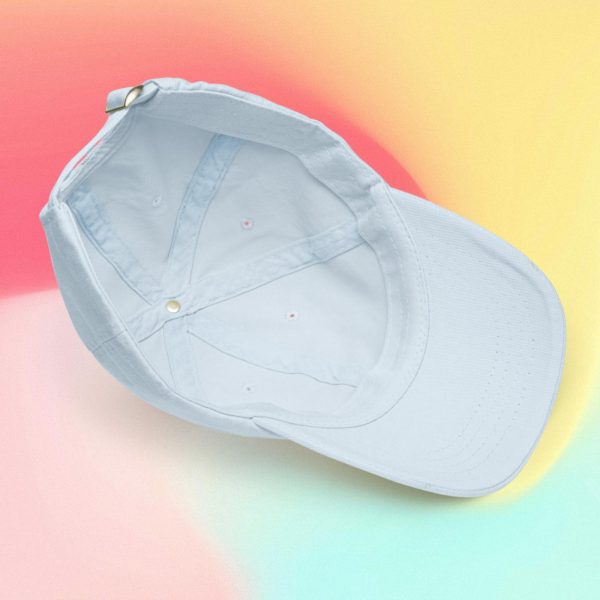 gorra parte trasera vivirenmanada azul pastel