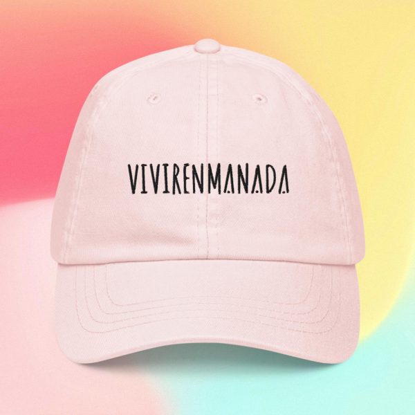 gorra vivirenmanada rosa pastel